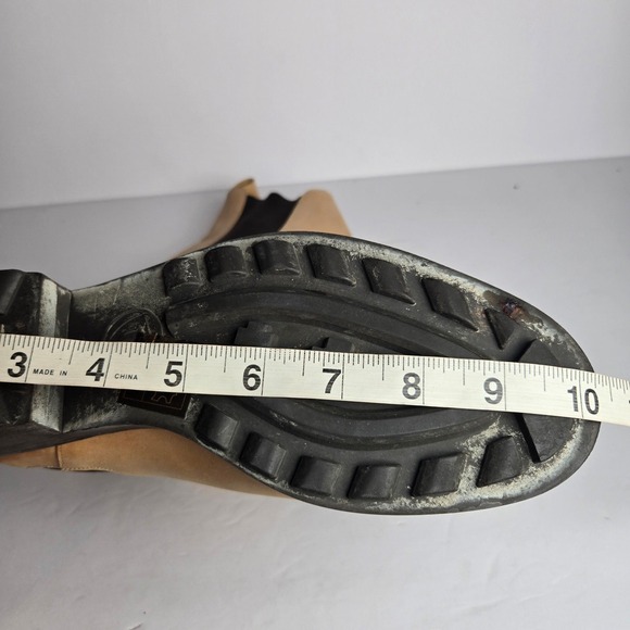 Robert Clergerie Chelsea Beige Size 8 Rustic Leather Platform Distressed Boots‎ - Picture 8 of 10